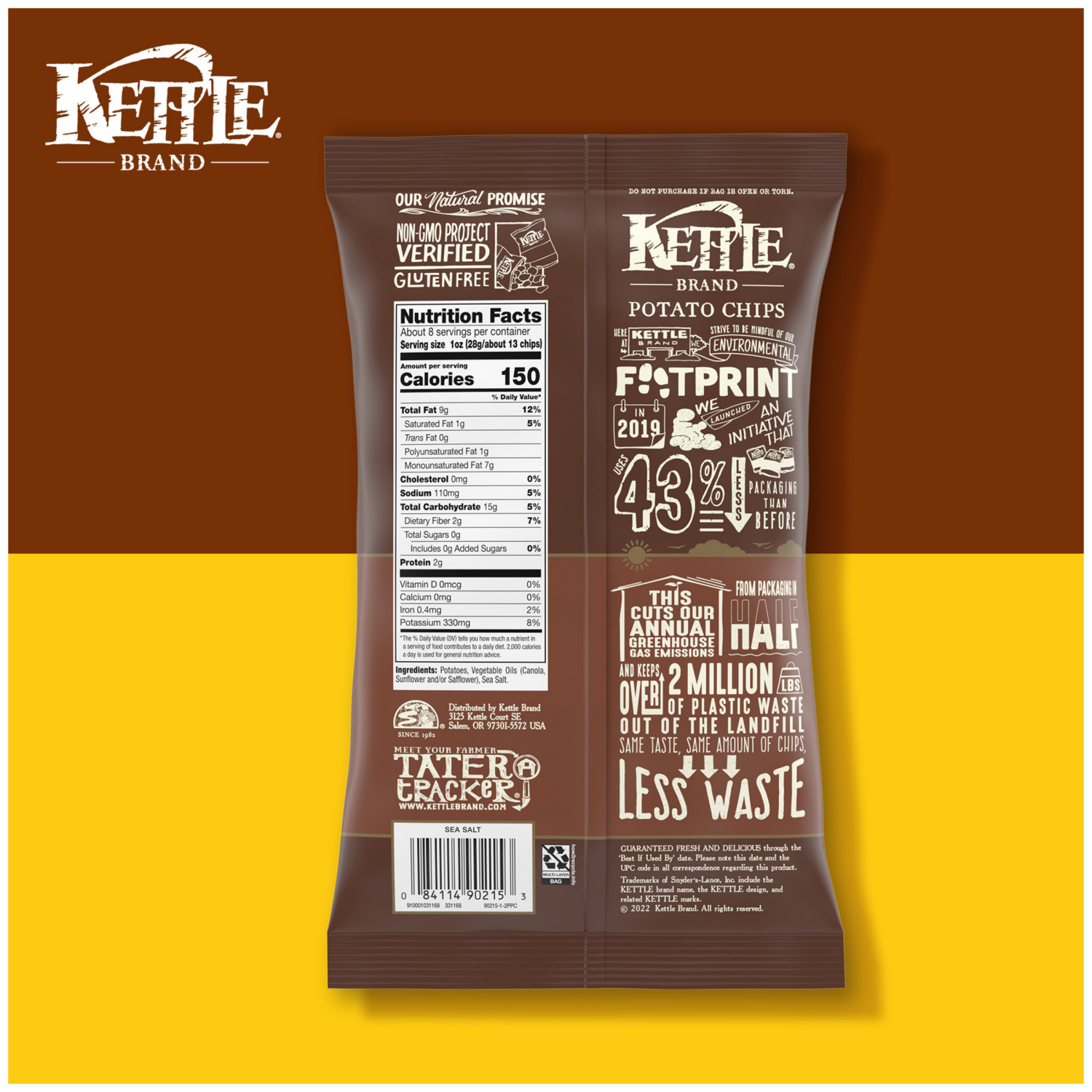 slide 4 of 7, Kettle Brand Sea Salt Kettle Potato Chip, 7.500 oz