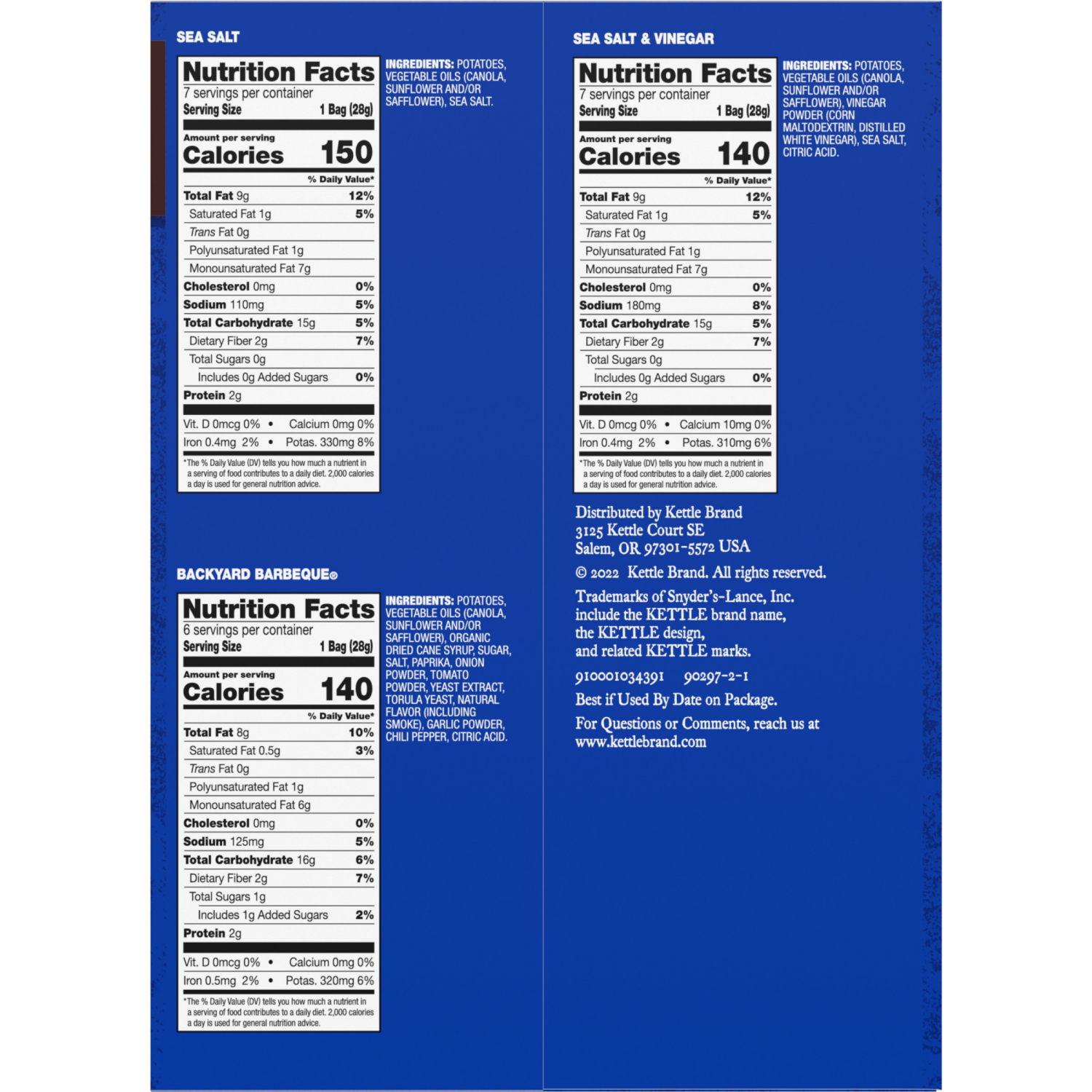 slide 4 of 7, Kettle Brand Kettle Cooked Potato Chips Variety, 20.000 oz