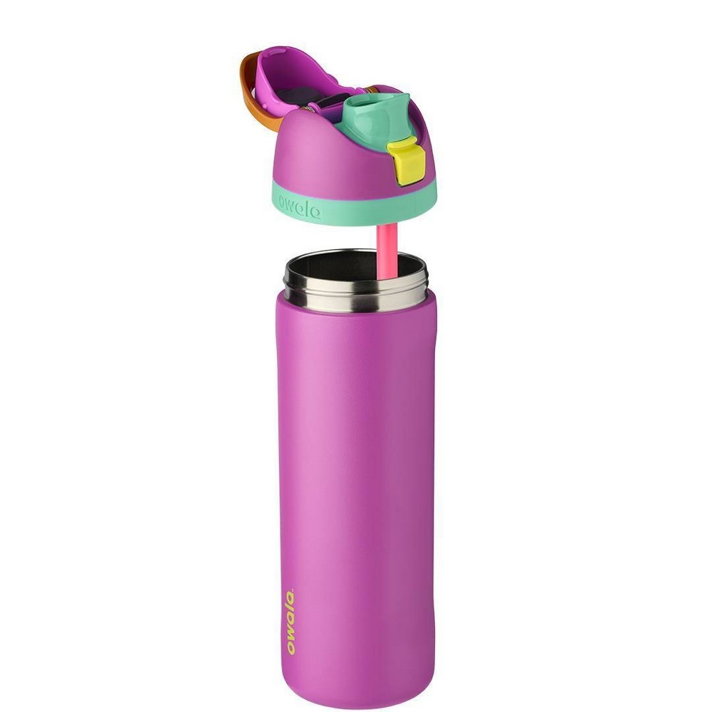 slide 2 of 4, Owala FreeSip 24oz Stainless Steel Water Bottle - Purple, 1 ct