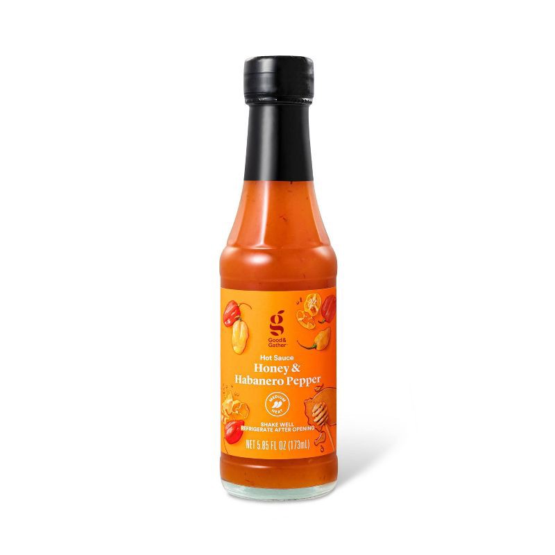 slide 1 of 3, Honey & Habanero Pepper Hot Sauce - 5.85oz - Good & Gather™, 5.85 oz