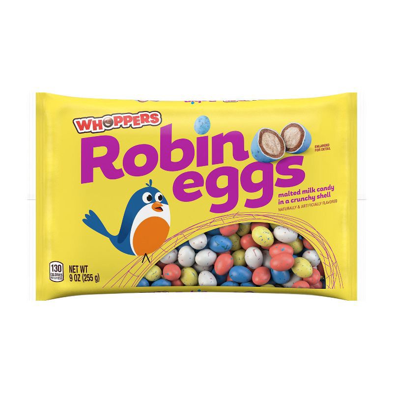 slide 2 of 6, Whoppers Robin Eggs Malted Milk Balls Easter Candy Basket Stuffers - 9oz, 9 oz