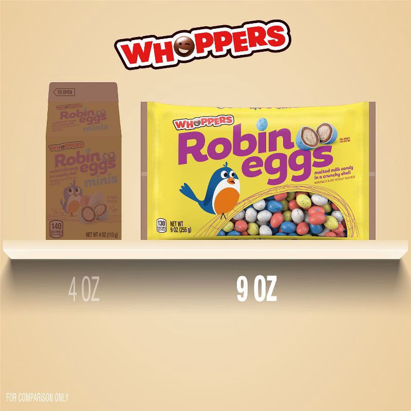 slide 6 of 6, Whoppers Robin Eggs Malted Milk Balls Easter Candy Basket Stuffers - 9oz, 9 oz