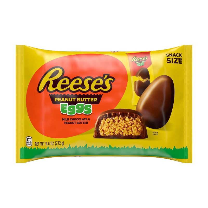 slide 2 of 7, Reese's Milk Chocolate Peanut Butter Easter Egg Candy Snack Size - 9.6oz, 9.6 oz