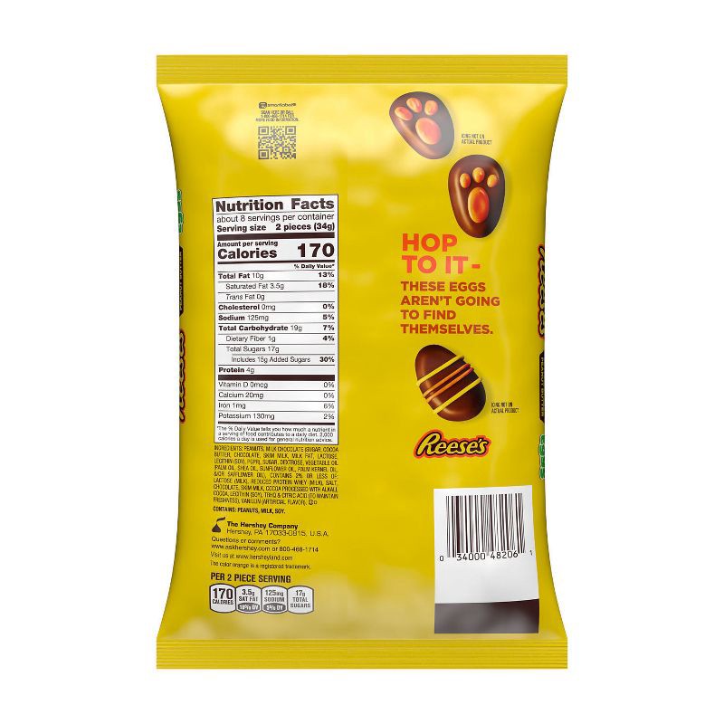 slide 4 of 7, Reese's Milk Chocolate Peanut Butter Easter Egg Candy Snack Size - 9.6oz, 9.6 oz