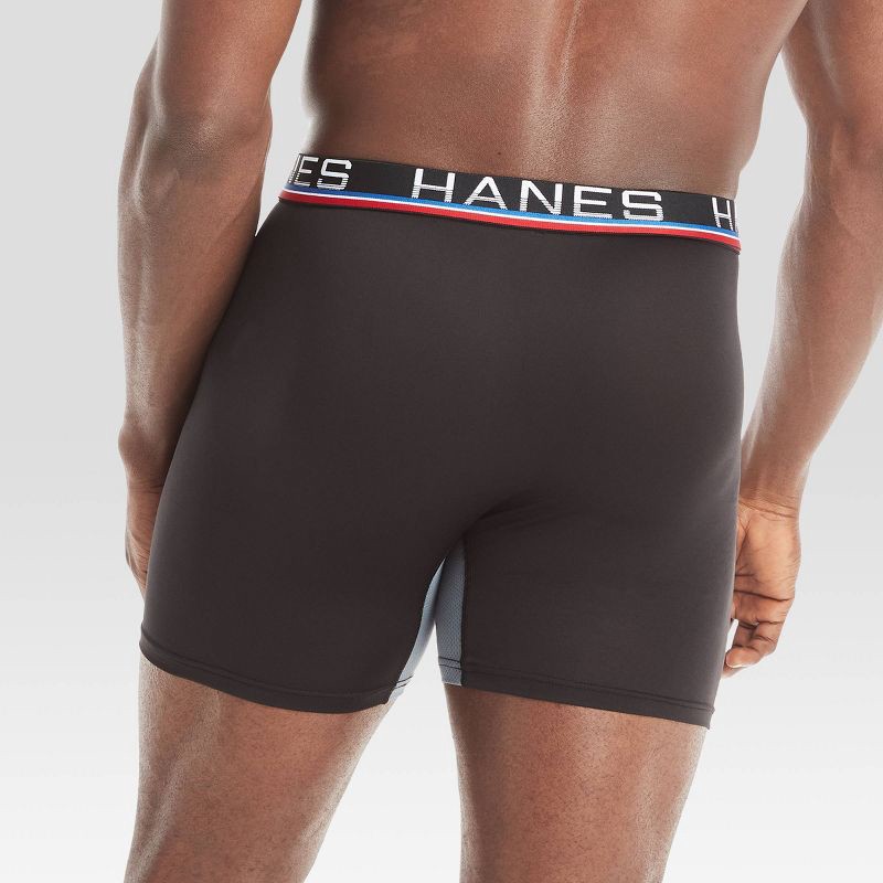 slide 5 of 5, Hanes Premium Men's Xtemp Total Support Pouch Anti Chafing 3pk Boxer Briefs - Black M, 3 ct