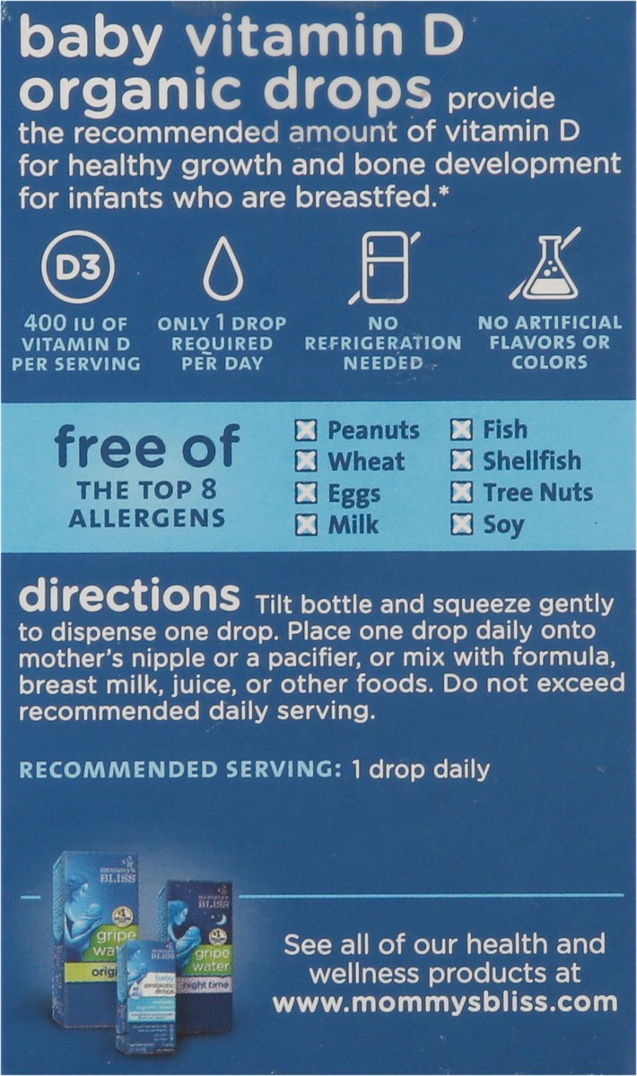slide 3 of 9, Mommy's Bliss Baby Vitamin D Organic Drops, 0.11 oz