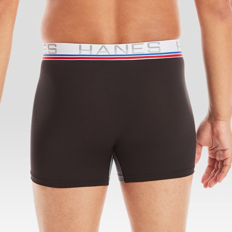 slide 5 of 5, Hanes Premium Men's Xtemp Total Support Pouch Anti Chafing 3pk Boxer Briefs - Blue/Gray S, 3 ct