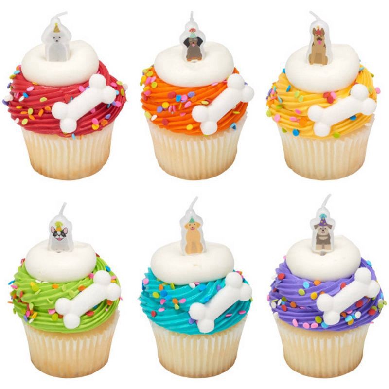 slide 5 of 5, Bakery Crafts Party Dogs Candles - 6pc, 6 ct