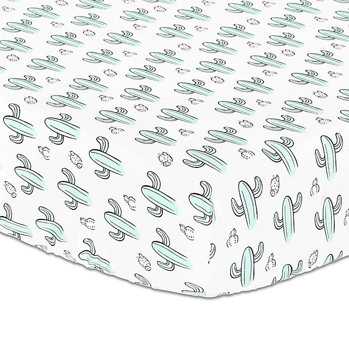 slide 1 of 1, The Peanutshell Cactus Fitted Crib Sheet - Mint, 1 ct