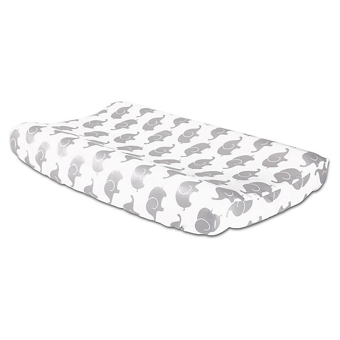 slide 1 of 1, The Peanutshell Elephant Changing Pad Cover - Grey, 1 ct