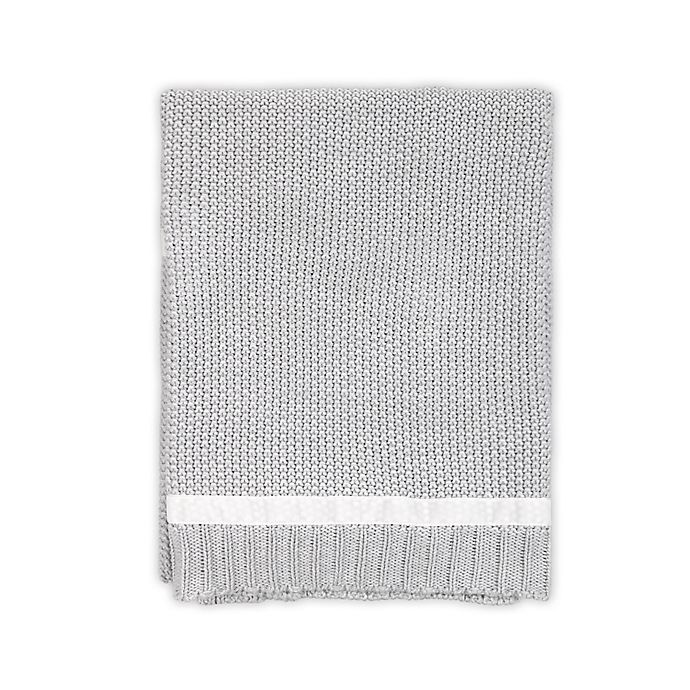 slide 2 of 3, The Peanutshell Farmhouse Knit Baby Blanket - White/Grey, 1 ct