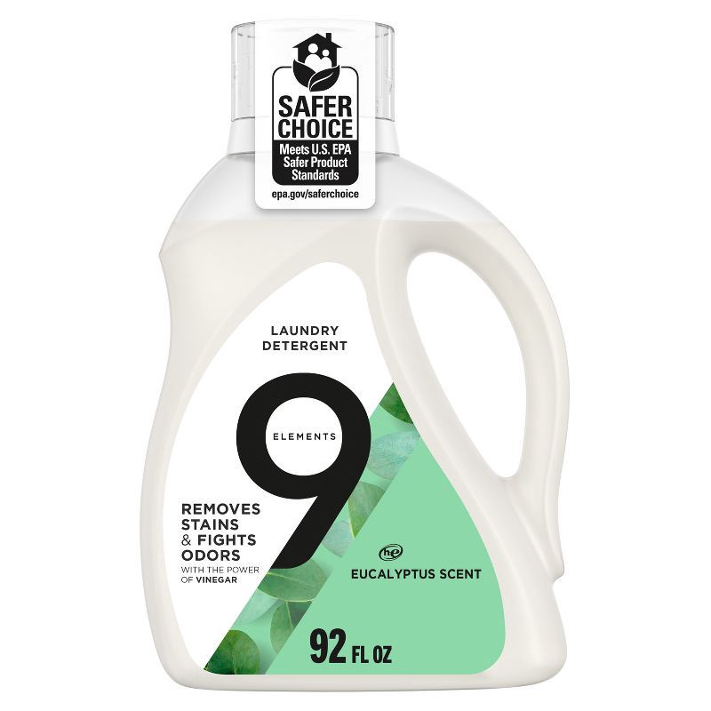 slide 1 of 11, 9 Elements Liquid Laundry Detergent - Eucalyptus - 92 fl oz: Plastic Jug, Deep Cleaning, 64 Uses, Odor Control, 92 fl oz