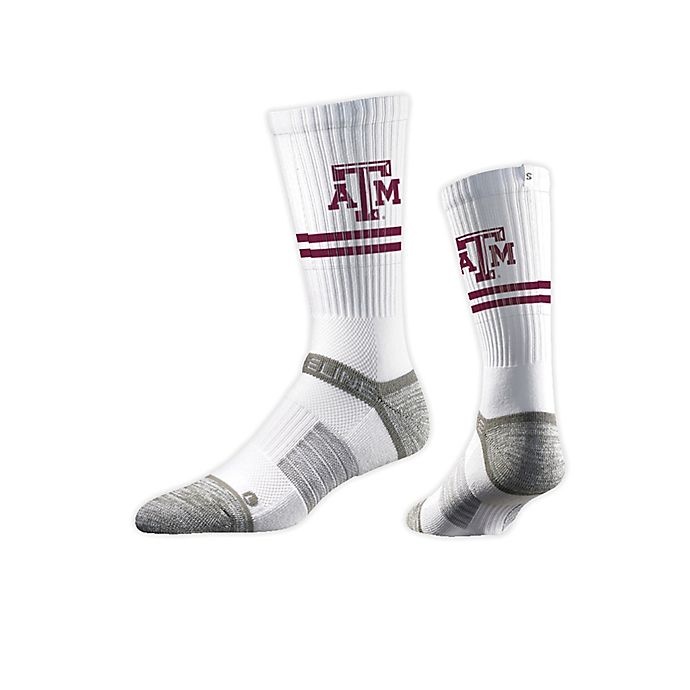 slide 1 of 1, NCAA Texas A&M University Crew Socks - White, 1 ct