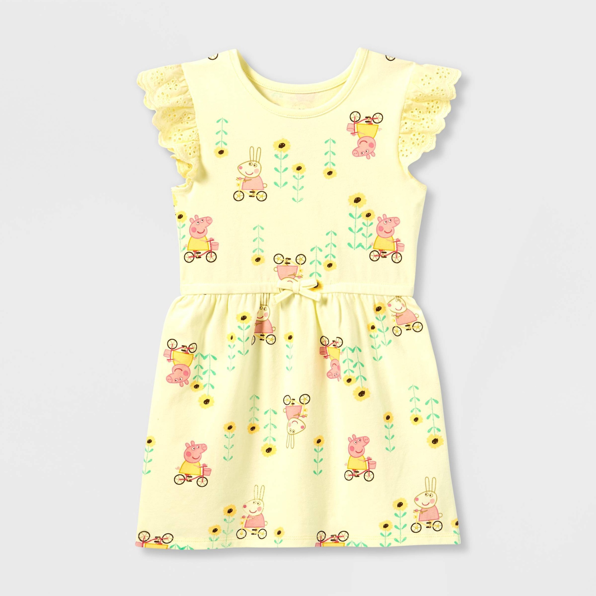 Toddler Girls Peppa Pig All Over Print Dress Yellow 2T 1 ct Shipt