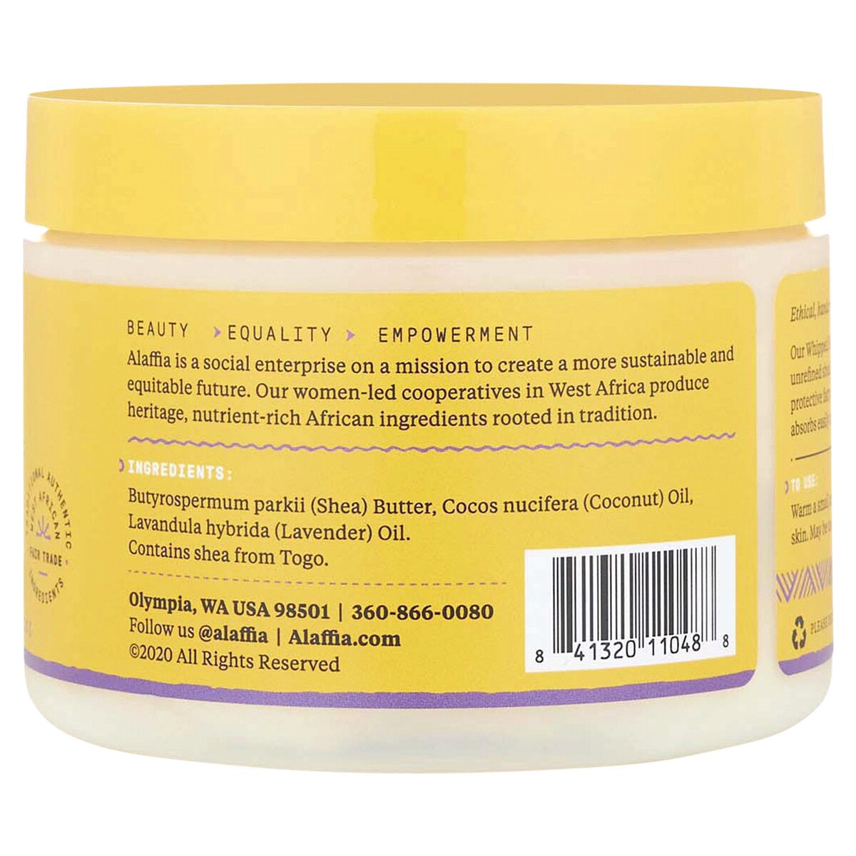 slide 2 of 2, Alaffia Coconut Lavender Shea Butter 4Oz, 1 ct