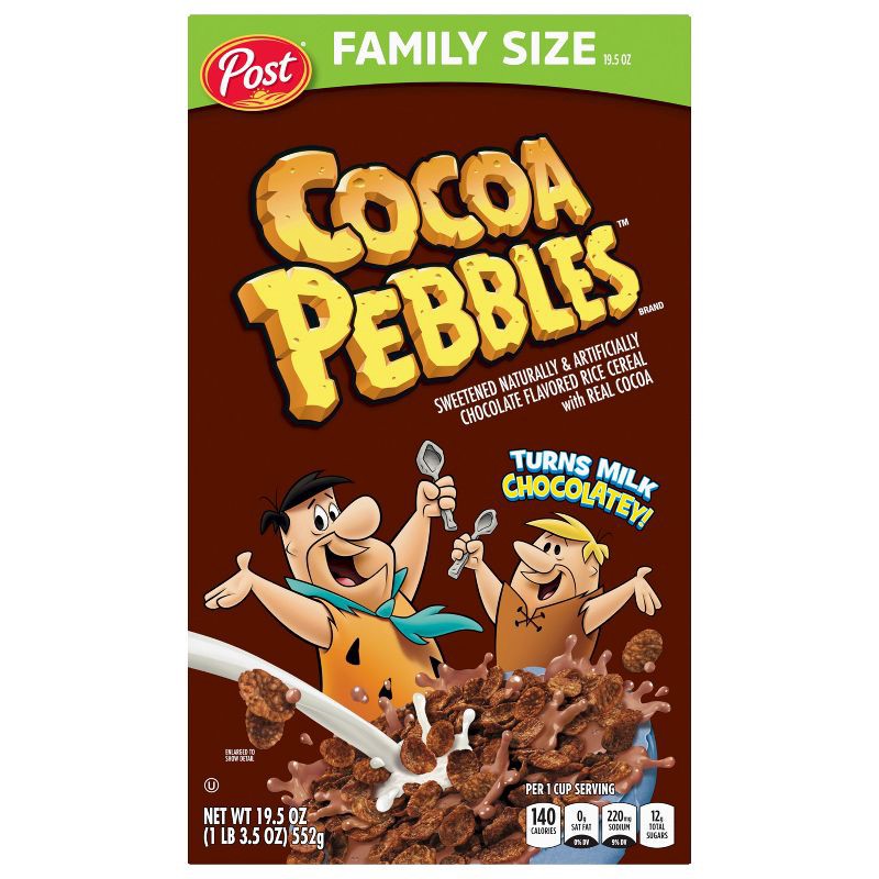 slide 2 of 15, Post Cocoa Pebbles Family Size Cereal - 19.5oz, 19.5 oz