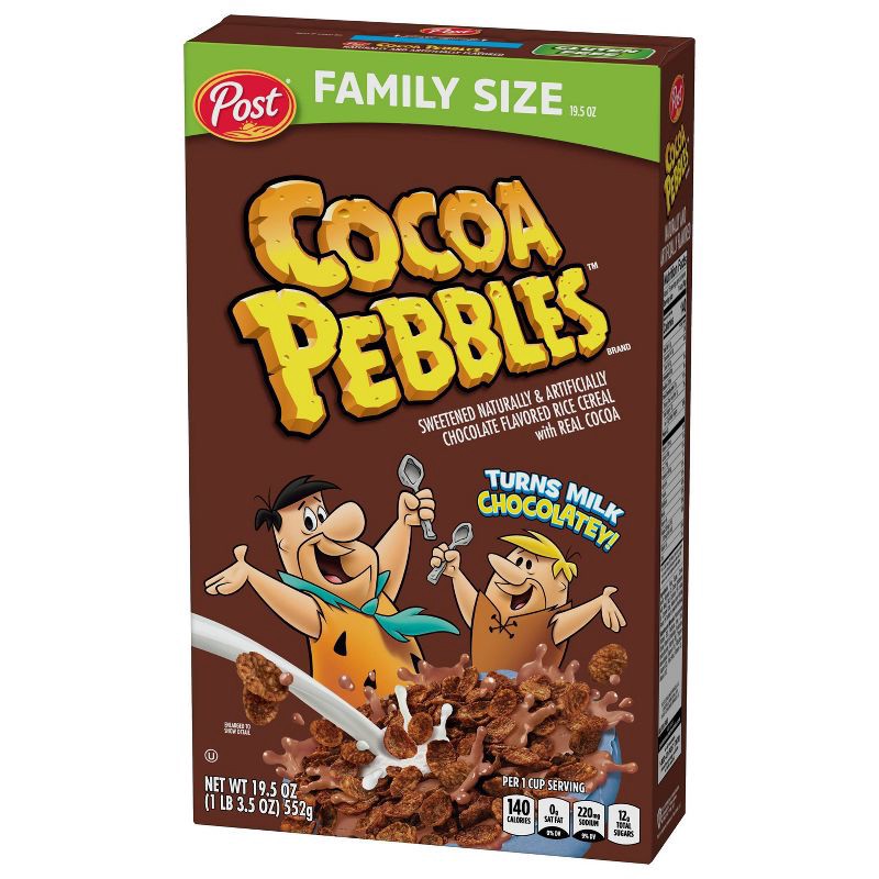 slide 6 of 15, Post Cocoa Pebbles Family Size Cereal - 19.5oz, 19.5 oz