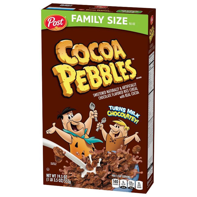 slide 9 of 15, Post Cocoa Pebbles Family Size Cereal - 19.5oz, 19.5 oz