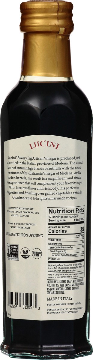 slide 7 of 9, Lucini Italia Savory Fig Artisan Vinegar 8.5 fl oz, 8.5 fl oz