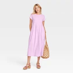 Women's Short Sleeve Babydoll T-Shirt Dress - Universal Thread Purple L