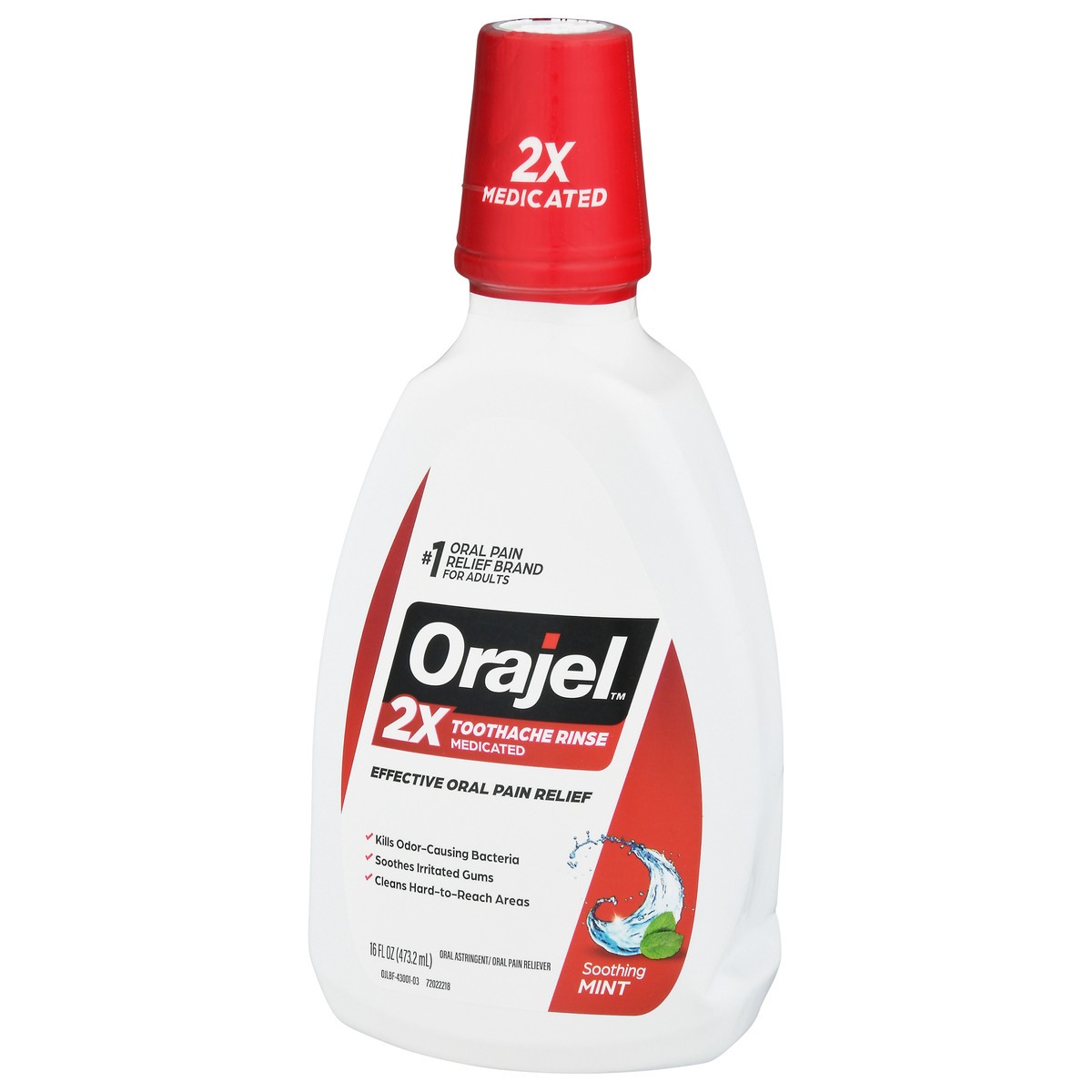 slide 8 of 9, Orajel 2X Medicated Soothing Mint Toothache Rinse 16 fl oz, 16 fl oz