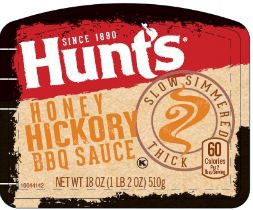 slide 1 of 1, Hunt's Honey Hickory BBQ Sauce, 18 Oz., 18 oz