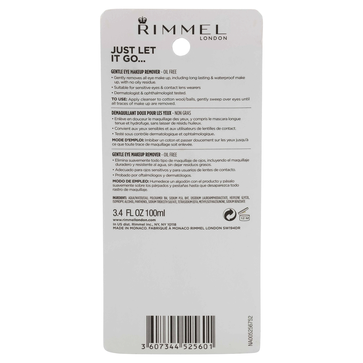 slide 2 of 2, Rimmel Eye Make Up Remover, 3.4 oz