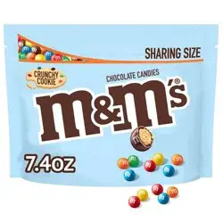 M&M's M&Ms Crunchy Cookie Milk Chocolate Candy, Sharing Size – 7.4oz