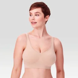 Beauty By Bali Women's Comfort Revolution Alpha Bra B488 - Nude M: Wireless Full Coverage Scoopneck