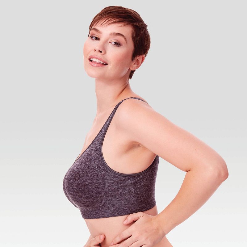slide 2 of 4, Beauty By Bali Women's Comfort Revolution Alpha Bra B488 - Gray L: Wireless Full Coverage Scoopneck, 1 ct