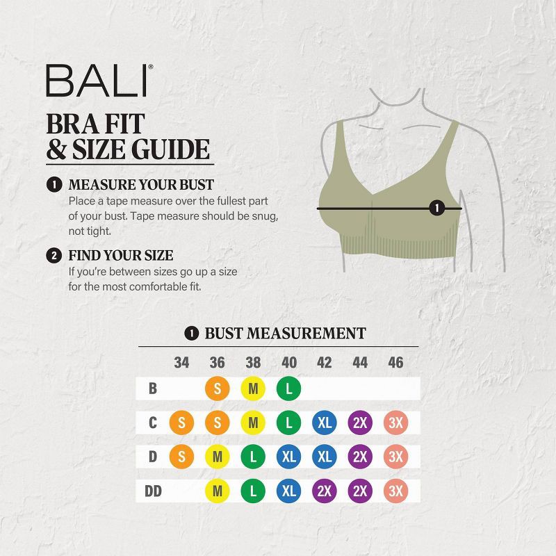 slide 4 of 4, Beauty By Bali Women's Comfort Revolution Alpha Bra B488 - Gray L: Wireless Full Coverage Scoopneck, 1 ct