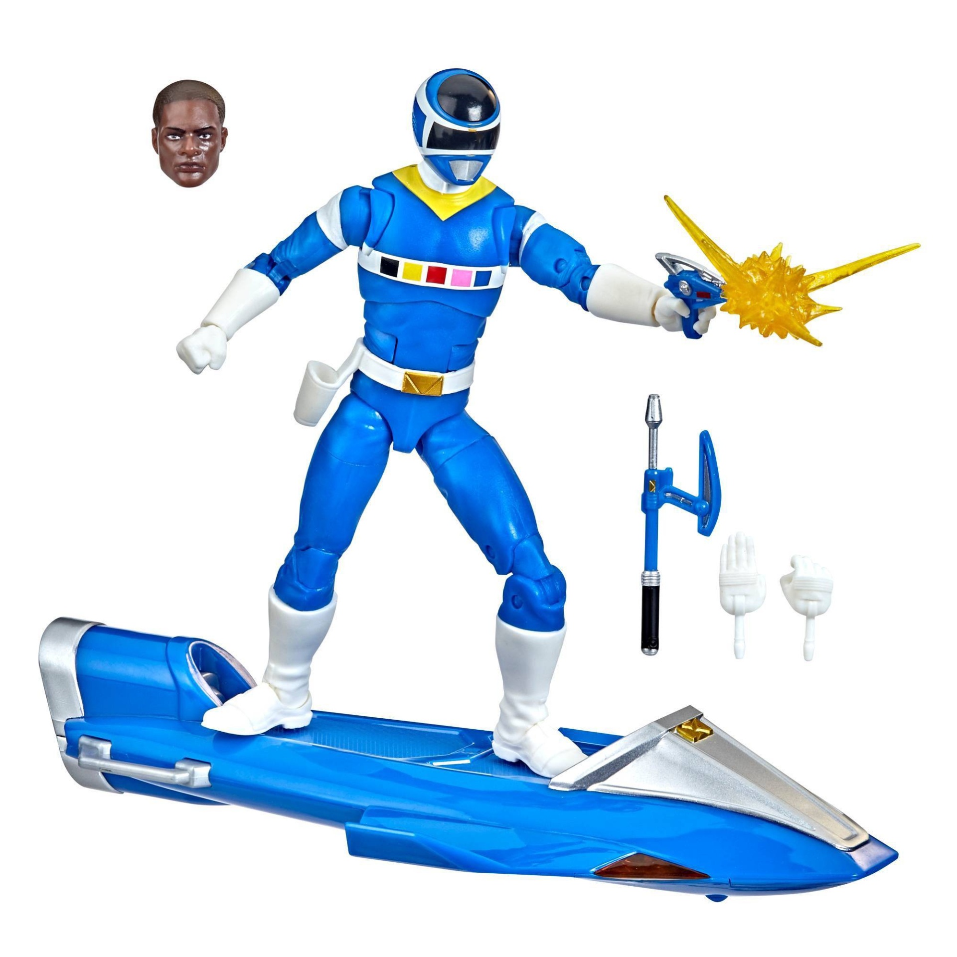 slide 1 of 8, Power Rangers Lightning Collection In Space Blue Ranger & Galaxy Glider Action Figure, 1 ct