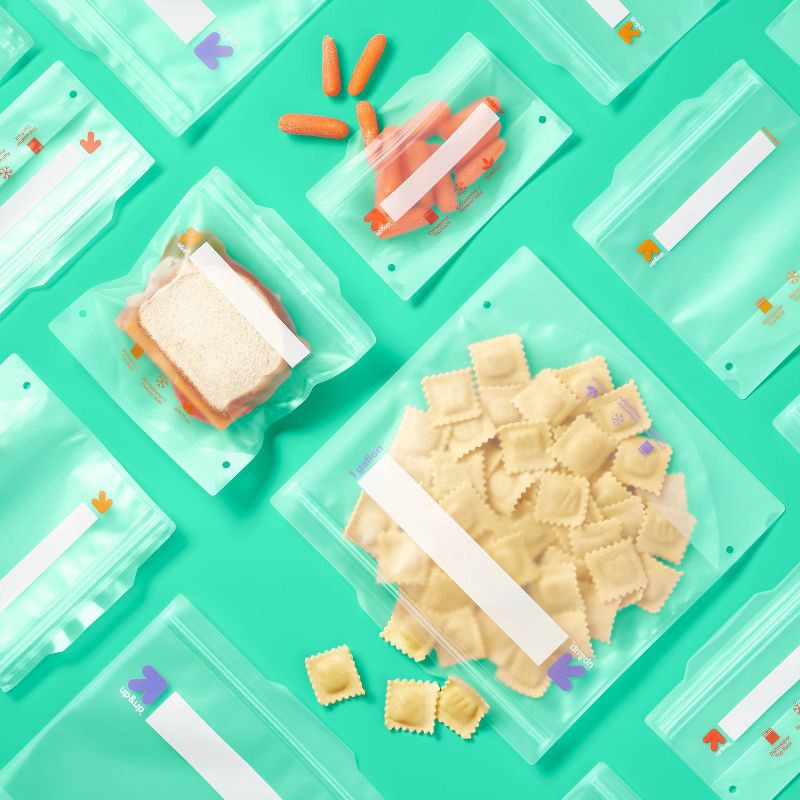 slide 2 of 5, Reusable Food Storage Bags -15pc Variety Pack/5ct Each - up&up™, 15 ct, 5 ct