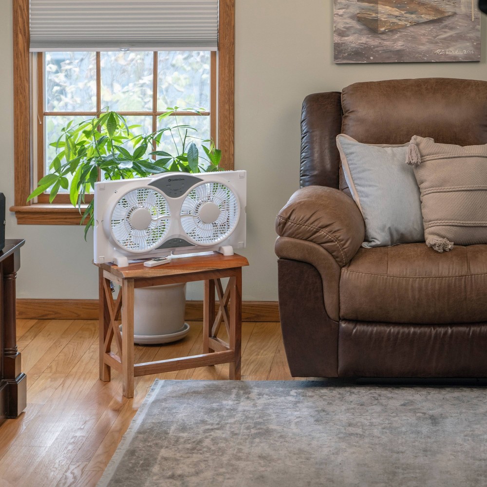 Comfort Zone Dual Digital Reversible Window Fan with Bug Screen 1 ct