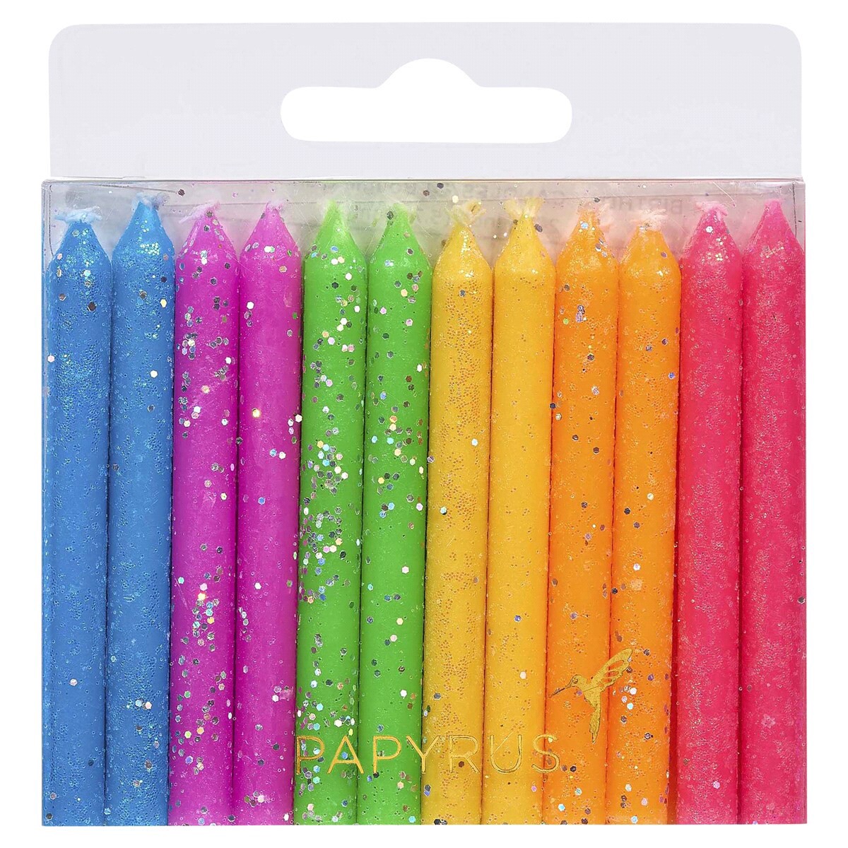 slide 2 of 2, Papyrus Birthday Candles, Neon Glitter (24-Count), 1 ct