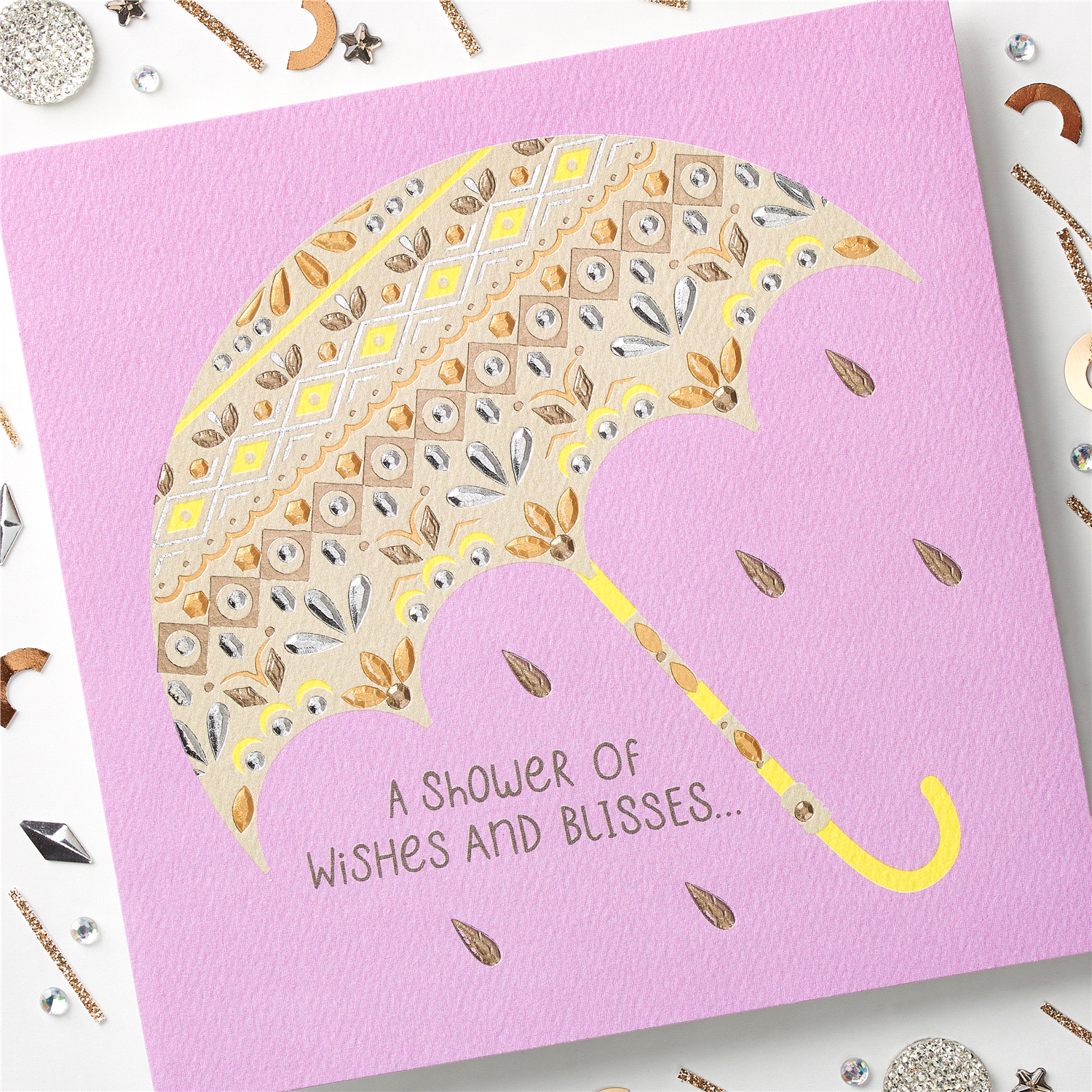 slide 3 of 4, American Greetings Umbrella Wedding Shower Greeting Card, 1 ct