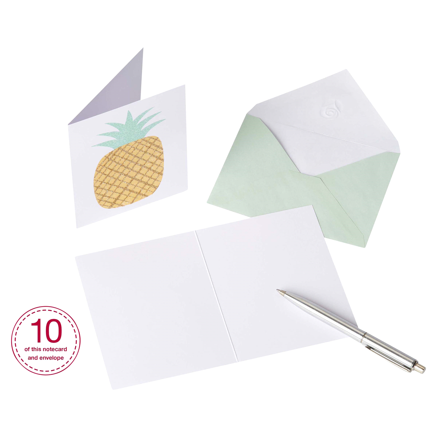 slide 2 of 2, American Greetings Blank Cards and Envelopes, Pineapple, 10 ct