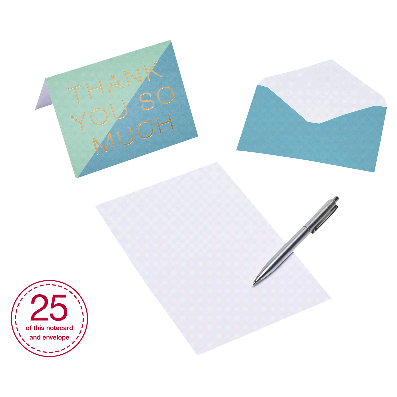 slide 2 of 4, American Greetings Thank You Cards and Envelopes, Color Block, 50 ct