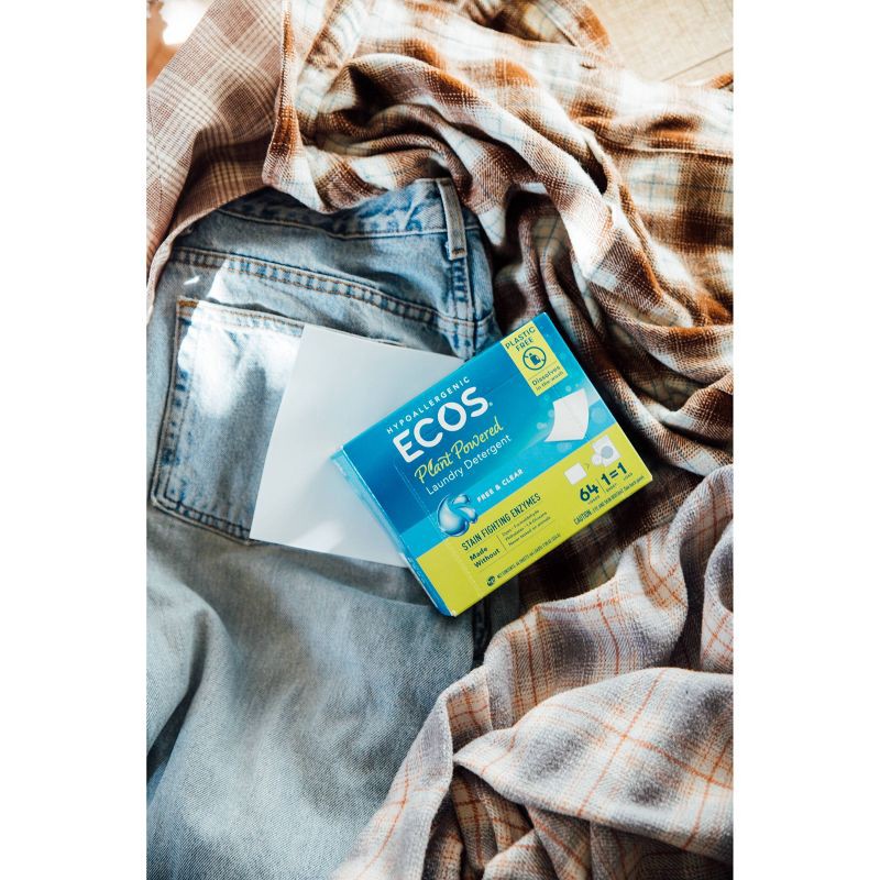 Ecos Plastic-free Laundry Detergent Sheets - 7.9oz/64 Loads : Target