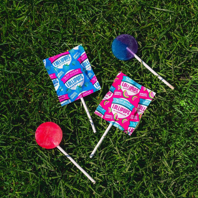 slide 6 of 8, SmartSweets Lollipops, Watermelon & Blue Raspberry Candy - 3oz, 3 oz