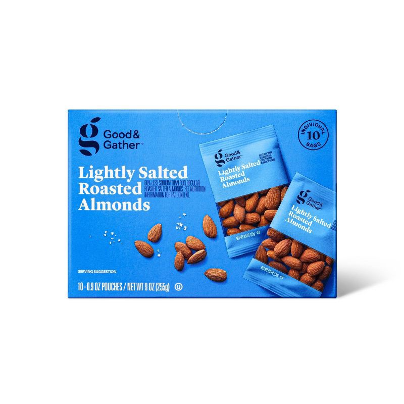 slide 1 of 3, Lightly Salted Roasted Almonds - 10ct - Good & Gather™, 10 ct