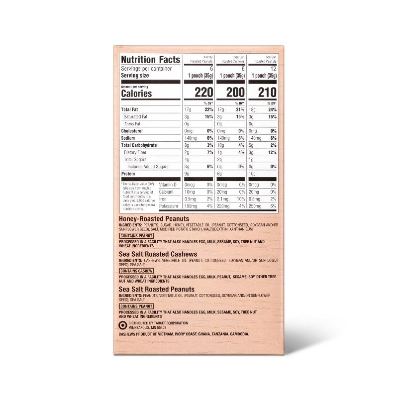 slide 2 of 4, Peanuts and Cashews Variety Pack - 30oz/24ct - Good & Gather™, 30 oz, 24 ct