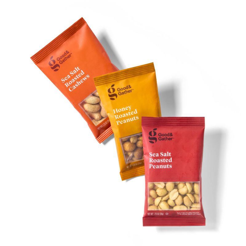 slide 2 of 3, Peanuts and Cashews Variety Pack - 24ct - Good & Gather™, 24 ct