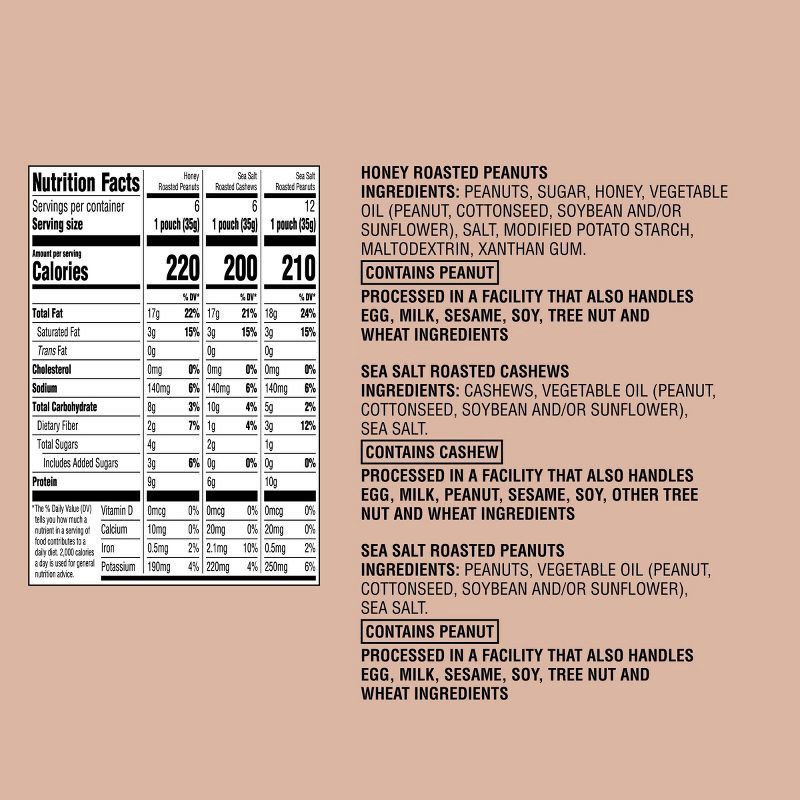 slide 4 of 4, Peanuts and Cashews Variety Pack - 30oz/24ct - Good & Gather™, 30 oz, 24 ct