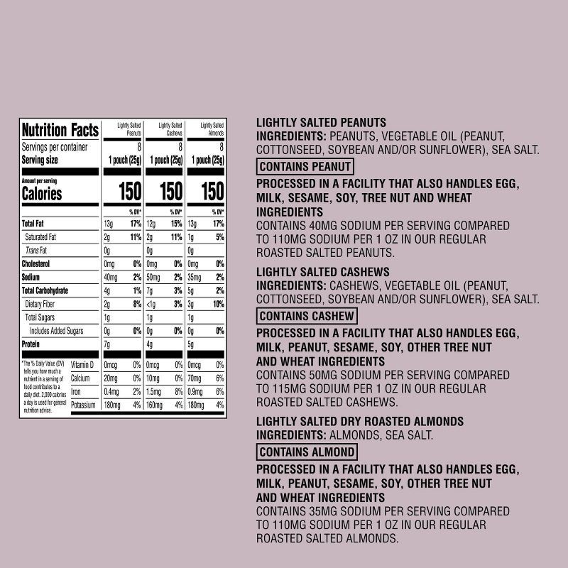 slide 4 of 4, Almonds, Cashews and Peanuts Variety Pack - 21.6oz/24ct - Good & Gather™, 21.6 oz, 24 ct