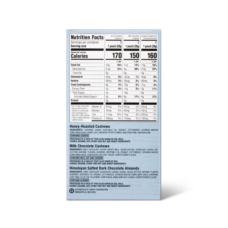 slide 2 of 4, Almonds and Cashews Variety Pack - 24oz/24ct - Good & Gather™, 24 oz, 24 ct