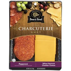 Boar's Head Charcuterie DUET - Pepperoni, Yellow Vermont Cheddar Cheese - 6oz