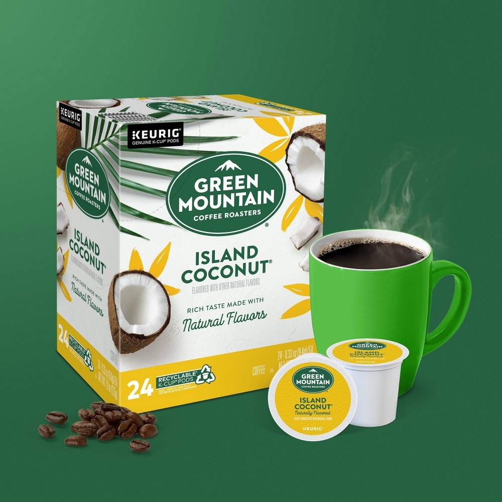 slide 6 of 11, Green Mountain Coffee Island Coconut Medium Roast Coffee - Keurig K-Cup Coffee Pods - 24ct, 24 ct