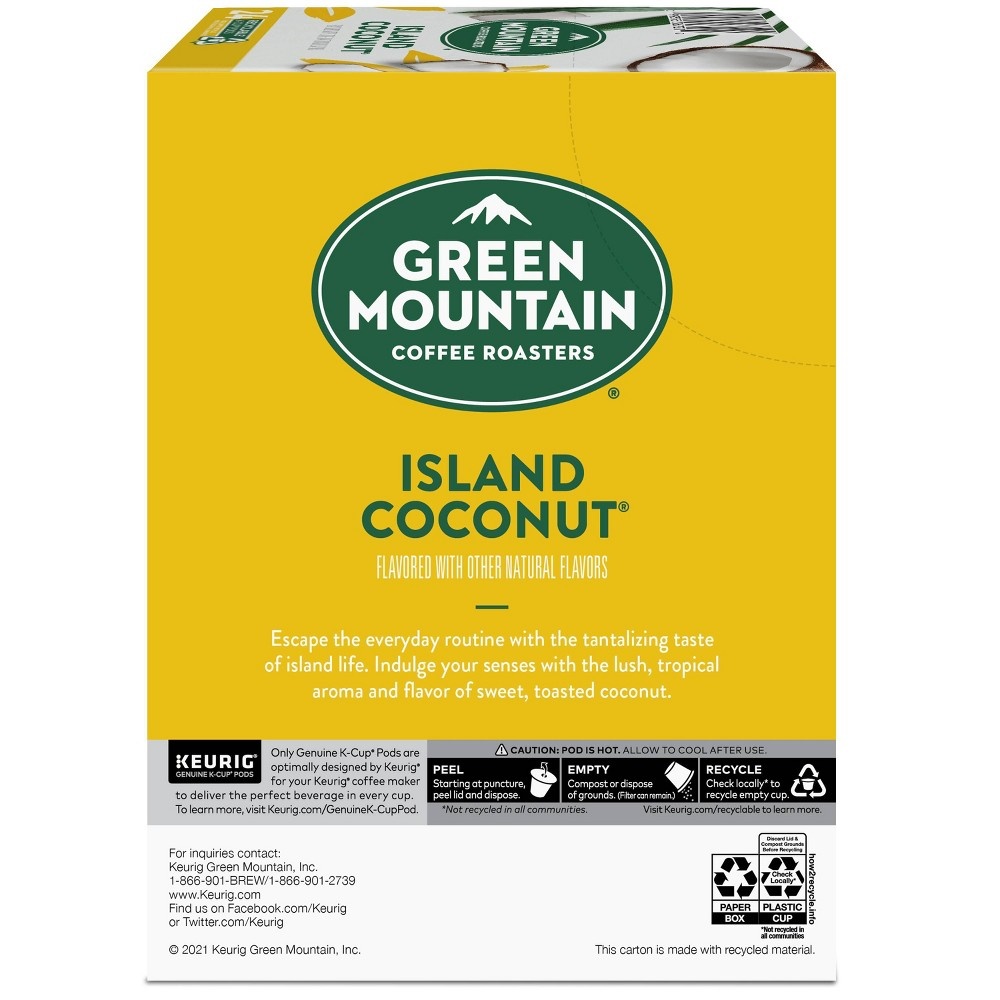 slide 10 of 11, Green Mountain Coffee Island Coconut Medium Roast Coffee - Keurig K-Cup Coffee Pods - 24ct, 24 ct