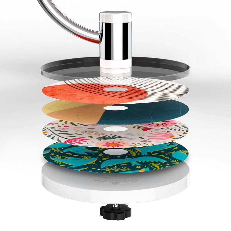 slide 3 of 8, Vornado PIVOT 3U Whole Room Air Circulator with Customizable Design Discs: Electric Desk Fan, 3 Speeds, 100-300 sq. ft., 1 ct